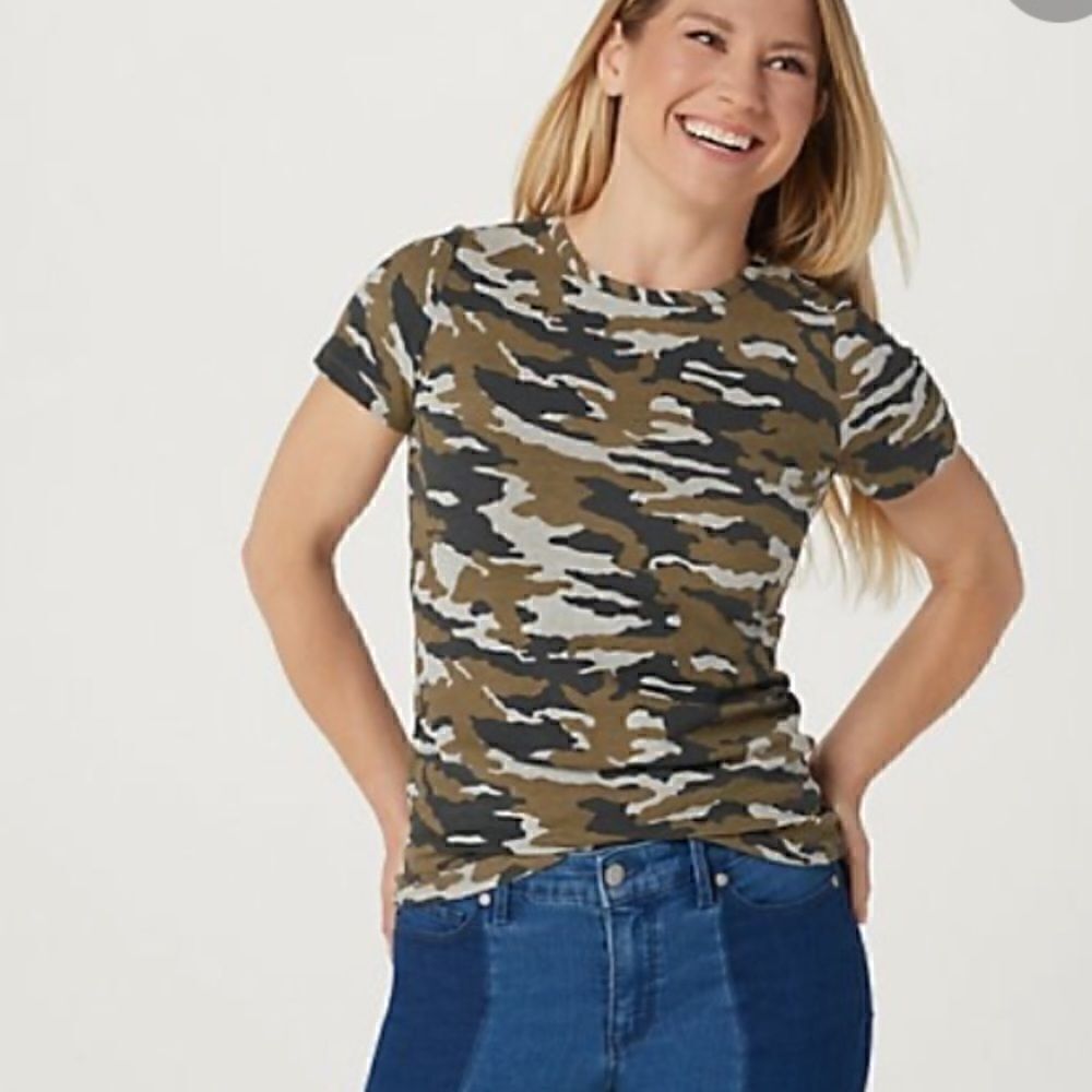 G.I.L.I. Short Sleeve Crew Neck Green Camo T-Shirt